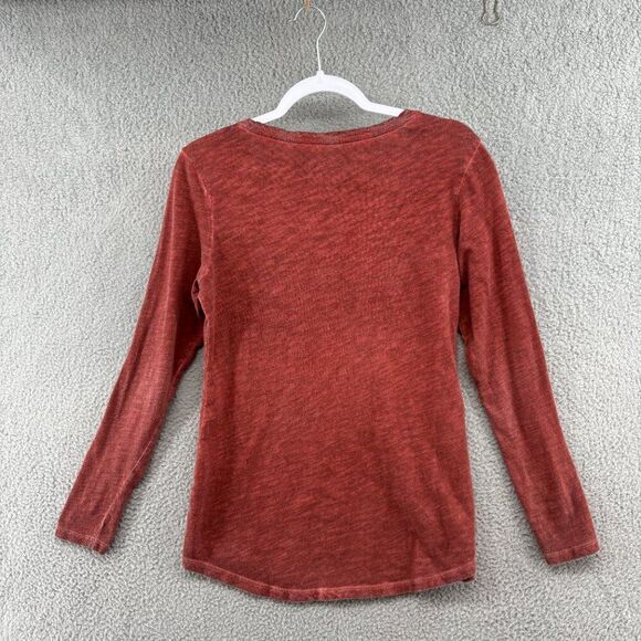 Peruvian Connection Long Sleeve Tee Shirt  Burnt orange/red size Medium - Picture 2 of 10